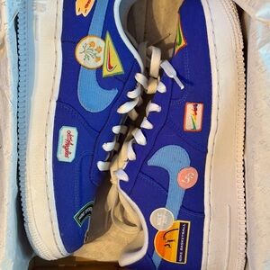 Nike Royal Blue Sneakers with Colorful Patches